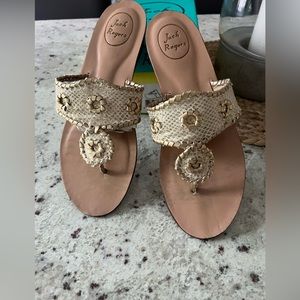 Jack Rogers Carissa Gold White Sandals size 10